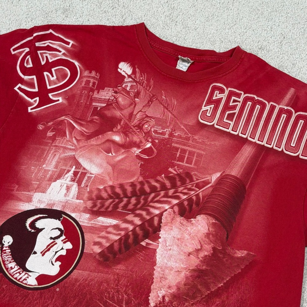 Y2K Delta Magnum Weight Florida State Seminoles Fear‎ The Spear AOP Shirt XL